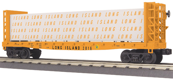 MTH Railking 30-76646 Long Island Bulkhead Flatcar w Lumber Load O SCALE NEW