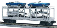 MTH Railking 30-7666 MTH Auto Transportation Auto Carrier Flat Car w/Ertlr 1967 Camaro SS and 1967 Shelby - MTH Auto Transport O SCALE Like New