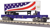 MTH Railking 30-76689 Freedom Flat Car w/40 Trailer #2017. O SCALE NEW