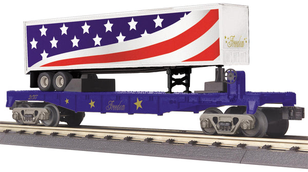 MTH Railking 30-76689 Freedom RailKing Flat Car w/40 Trailer O SCALE NEW