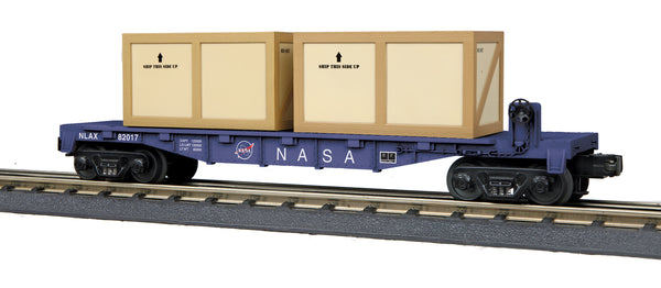 MTH Railking 30-76705 NASA Flat Car w Crates No. 82017 O SCALE NEW