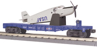 MTH Railking 30-76764 U.S. Air Force Flat Car w/Airplane #28015. O SCALE NEW