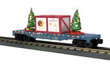 MTH Railking 30-76775 North Pole RailKing Flat Car w/Lighted Christmas Trees O SCALE Like New