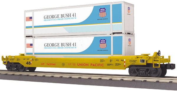 MTH Railking 30-76799 Union Pacific Husky George HW Bush Stack Car O SCALE NEW