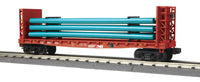 MTH Railking 30-76805 Norfolk Southern NS Flat Car with Bulkheads & Pipe Load O SCALE  NEW