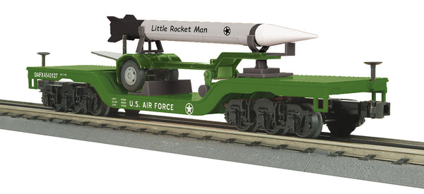 MTH Railking 30-76808 U.S. Air Force Dep. Center Flat Car w/Rocket Load #4540127. O SCALE NEW