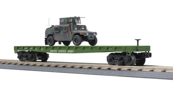 MTH Railking 30-76830 U.S. Army Flat Car w/(1) Humvee Vehicle #8085. O SCALE Like New