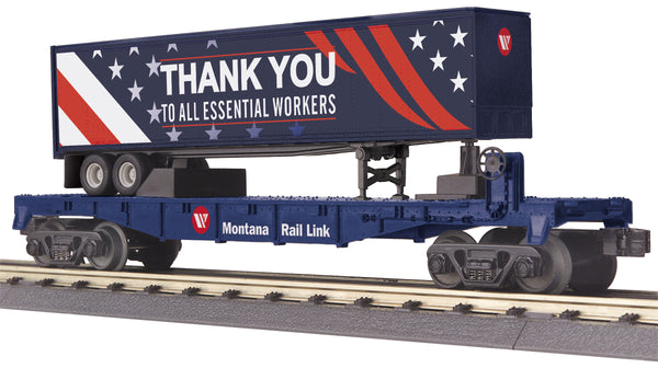 MTH Railking 30-76848 Montana Rail Link Flat Car w/40 Trailer Car O SCALE NEW