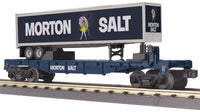 MTH Railking 30-76855 Morton Salt Flat Car w/40 Trailer O SCALE  NEW