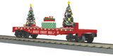 MTH 30-76865 Christmas (Red) Flat Car w/ Lighted Christmas Trees - Limited
