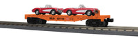 MTH Railking 30-76875 Milwaukee Road Flat Car w/(2) 57 Chevy Corvettes O SCALE  NEW