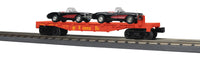 MTH Railking 30-76876 Santa Fe Flat Car w/(2) 57 Chevy Corvettes #297301. O SCALE NEW