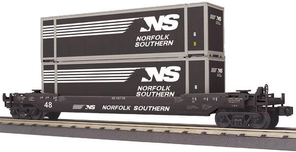 MTH Railking 30-76906 Norfolk Southern Husky Stack Car - O SCALE NEW