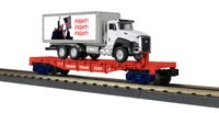 MTH Railking 30-76937 Donald J. Trump Flat Car with Box Truck #2024. O SCALE LIMITED PREORDER NEW