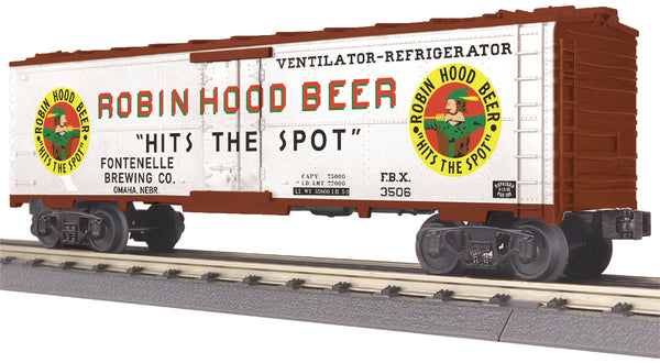 MTH Railking 30-78199 Robin Hood Beer Modern Reefer Car F.B.X #3506. O SCALE NEW