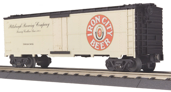 MTH Railking 30-7838 Iron City Beer Reefer Car - Iron City Beer (140th Anniversary) O SCALE Like New