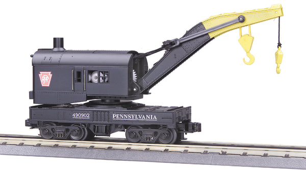 MTH Railking 30-7948 Pennsylvania Crane Car - PRR Car  490902 O SCALE Like New