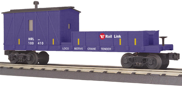 MTH Railking 30-79586 Montana Rail Link RailKing Crane Tender Car Road #MRL 100410 O SCALE NEW