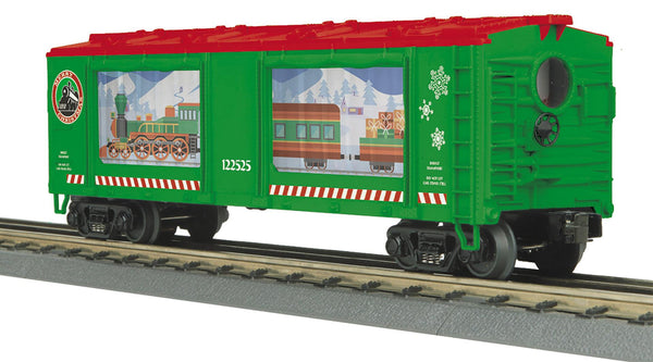 MTH RailKing 30-79734 Christmas Operating Action BoxCar with train 122525 lighted O SCALE NEW