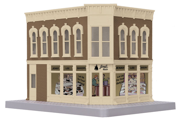 MTH Railking 30-90022 Jenny Lee Bakery Opposite Corner Building - Jenny Lee Bakery O SCALE Like New