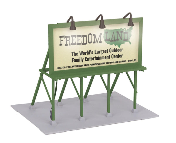 MTH Railking 30-90045 Freedom Land NY Lighted Billboard O SCALE Like New