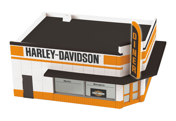 MTH Railking 30-90266 Harley-Davidson Single Story Opposite Corner Store w/Blinking Sign -. O SCALE NEW