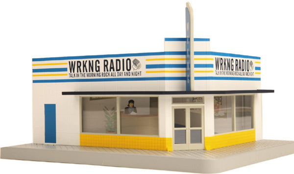 MTH Railking 30-90276 WRKING Radio Single Story Opposite Corner Store O SCALE Used Excellent