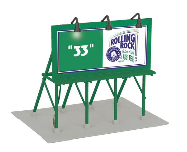 MTH Railking 30-90284 AB Rolling Rock Lighted Billboard O SCALE NEW