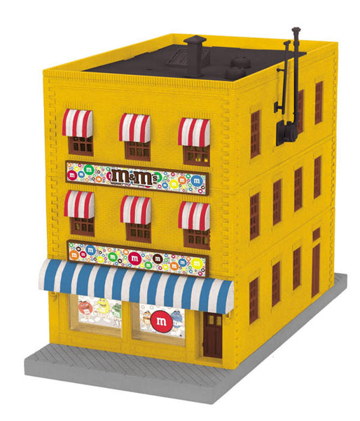 MTH Railking 30-90329 MARS - M&Ms 3-Story City Building w/Fire Escape & Blinking Sign O SCALE Like New