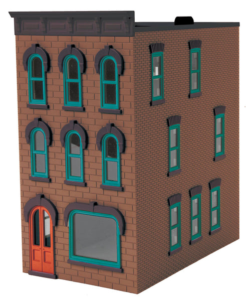 MTH Railking 30-90372 Brown Stone 3-Story Town House O SCALE Like New Damaged Box