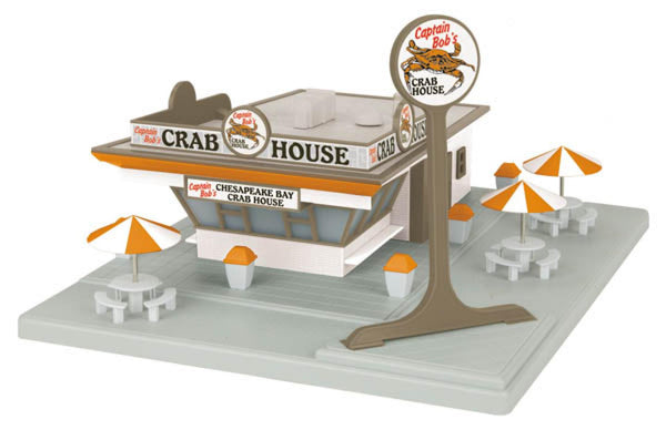 MTH Railking 30-90401 Captain Bob's Crab House Fast Food Restaurant Stand O SCALE NEW