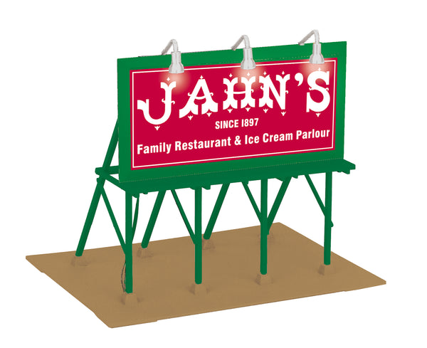 MTH Railking 30-90495 Jahn's Ice Cream Lighted Billboard - Jahn's Ice Cream O SCALE NEW