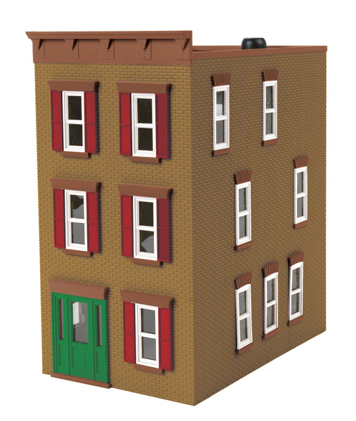 MTH Railking 30-90508 3 story townhouse building tan w red roof O SCALE NEW