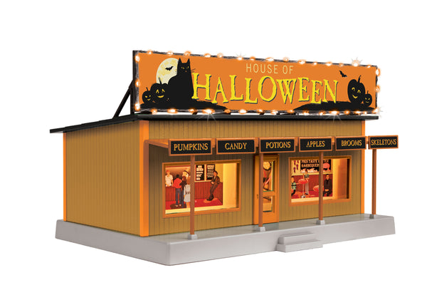 MTH Railking 30-90618 Halloween Pumpkin Stand Road Side Stand Building w/Operating Lights. O SCALE NEW