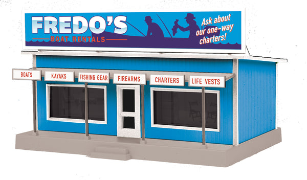 MTH Railking 30-90629 Fredo's Boat Rentals Road Side Stand - Fredos Boat Rental. O SCALE NEW