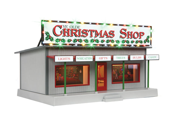 MTH Railking 30-90637 Ye Old Christmas Shop Road Side Stand w/Operating Christmas Lights. O SCALE NEW