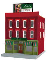 MTH Railking 30-90657 Loui's Italian-American Restaurant 3-Story City Building #1. Limited O SCALE NEW