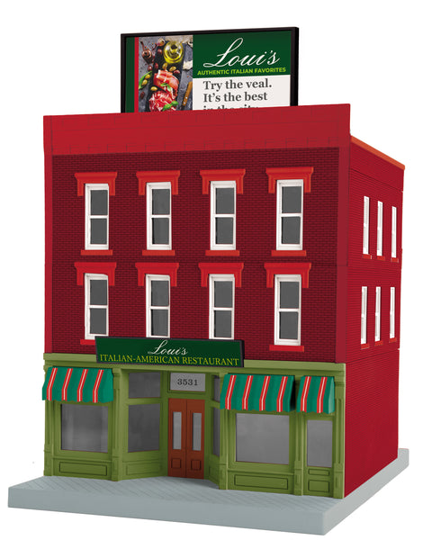 MTH Railking 30-90657 Loui's Italian-American Restaurant 3-Story City Building #1. Limited O SCALE NEW