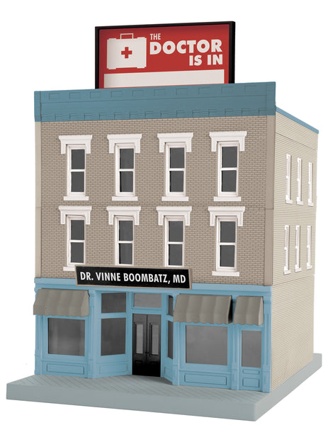 MTH Railking 30-90660 Dr. Vinnie Boombatz MD Doctor Office 3-Story City Building #1. limited O SCALE NEW