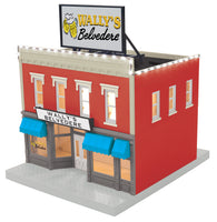 MTH Railking 30-90684 Wallys Belvedere 2-Story City Building 1 with LEDs #Wallys Belvedere Tavern. O SCALE NEW