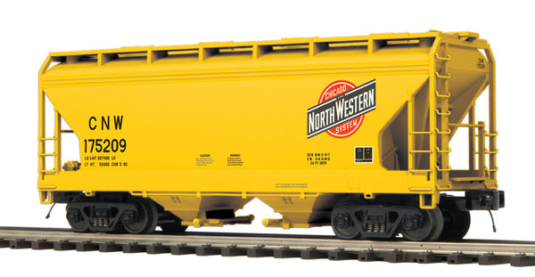 Atlas 3001092 Chicago & North Western C&NW Premier ACF 2 Bay Centerflow Hopper #175209 (Yellow/Black) O SCALE NEW