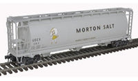 Atlas 3001442-2 Morton Salt 3-BAY CYLINDRICAL HOPPER #287 (GRAY/YELLOW/BLUE) - 3RL O SCALE limited NEW