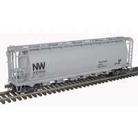 ATLAS 3001445-1 NORFOLK & WESTERN N&W 6-BAY CYLINDRICAL HOPPER 332956 (GRAY/BLACK) - 3RL O SCALE  NEW