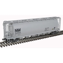 ATLAS 3001445-2 NORFOLK & WESTERN N&W O 6-BAY CYLINDRICAL HOPPER 332958 (GRAY/BLACK) - 3RL O SCALE NEW