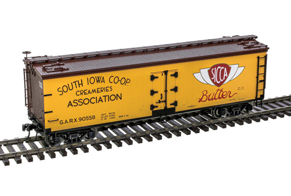 Atlas 3001687-1 South Iowa CoOp Creameries GARX 40' Wood Refrigerator Car #90558 Limited O Scale NEW