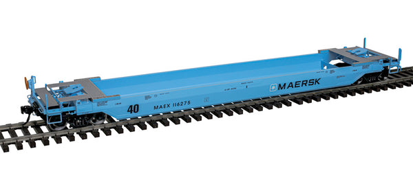 116322 Atlas 3001696-4 MAERSK 40' Rebuilt Well Car Blue/Black O Scale Limited