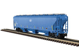 Atlas 3001924-4 TILX 5161 cu. ft. Covered Hopper #518746 TRAINMAN Blue/White LIMITED O Scale NEW Damaged Box