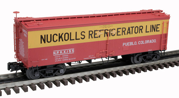 Atlas 3003045-2 Nuckoll's 36' Wood Refrigerator Cars Red/Yellow #155 3 Rail O Scale NEW