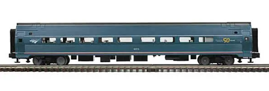 Atlas 3007088  Premier Amfleet(R) 3 Coaches & Cafe - Amtrak (Fantasy Scheme, 50th Anniversary, Phase VI, blue, red) 4 car set-- 3 Rail O SCALE NEW Limited