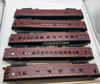 MTH Premier 20-65145 Norfolk & Western N&W Powhatan Arrow 5-Car 70' Streamlined Passenger Set Smooth Sided O SCALE Like New